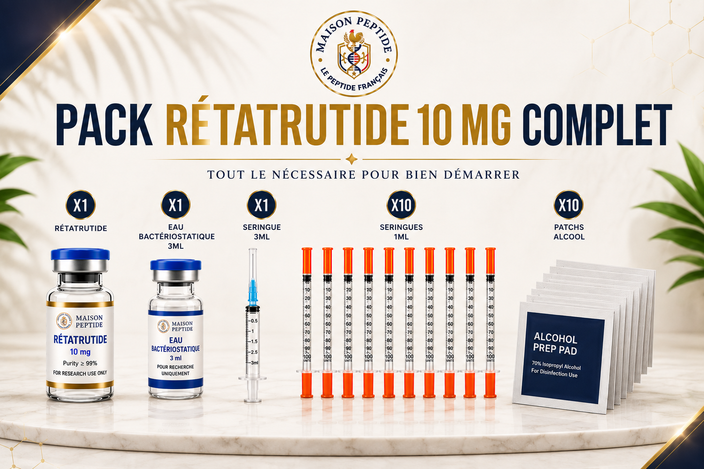Pack complet Retatrutide 10 mg